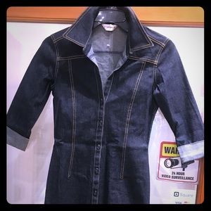 Top Shop Dark Denim Body Con Shirt Dress